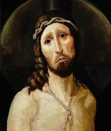 Painting titled ""Giovanni 19:5"" by Aleksandar Velichkovski, Original Artwork, Oil