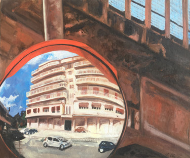 Painting titled "Ritaglio urbano" by Vella, Original Artwork, Oil