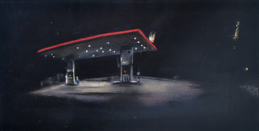 Drawing titled "Night Road" by Vella, Original Artwork, Chalk