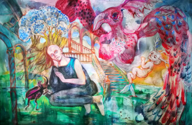 Peinture intitulée "Faraway Island" par Velta Emīlija Platupe, Œuvre d'art originale, Aquarelle
