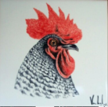 Peinture intitulée "Cock's head 2008" par Venessa Lagrand, Œuvre d'art originale, Huile