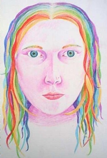 Drawing titled "Self portrait" by Venessa Lagrand, Original Artwork, Pencil