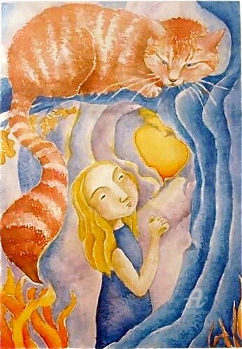 Картина под названием "Alice in Wonderland…" - Venessa Lagrand, Подлинное произведение искусства, Масло