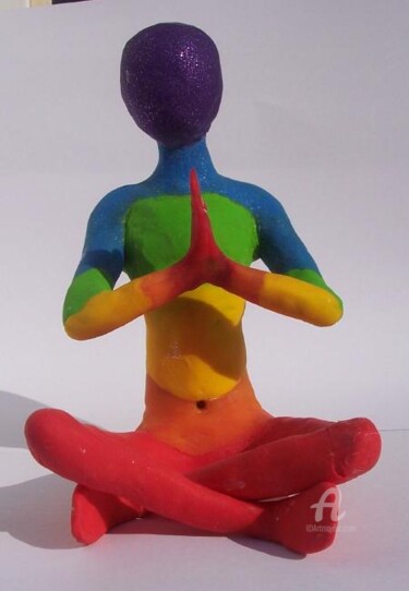 Skulptur mit dem Titel "Chakra" von Venessa Lagrand, Original-Kunstwerk, Polymer Ton