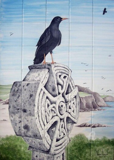 Peinture intitulée "Symbols of Cornwall" par Venessa Lagrand, Œuvre d'art originale