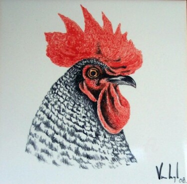 Картина под названием "Cock's head 2008" - Venessa Lagrand, Подлинное произведение искусства