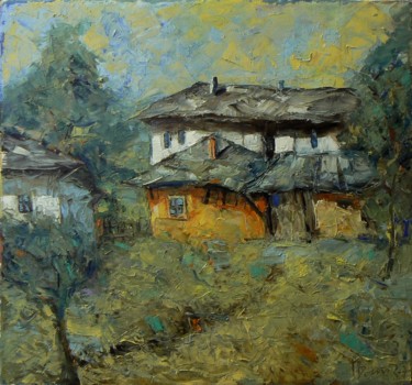 Painting titled "Bojentsi village's…" by Georgi Veniaminov, Original Artwork, Oil