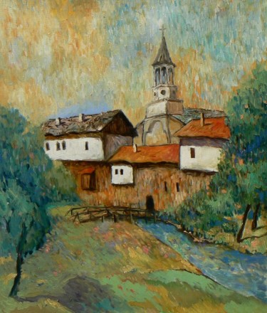 Painting titled "Dryanovo monastery…" by Georgi Veniaminov, Original Artwork, Oil