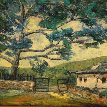 Painting titled "View / 35x35cm." by Georgi Veniaminov, Original Artwork, Oil