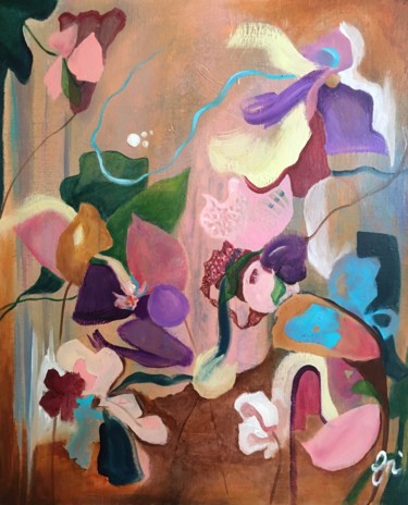 Malerei mit dem Titel "Promenade dans les…" von Vénie, Original-Kunstwerk, Acryl
