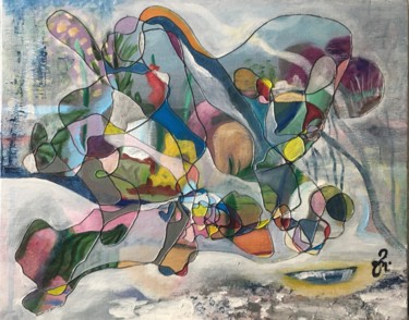 Peinture intitulée "Au fil des saisons" par Vénie, Œuvre d'art originale, Acrylique