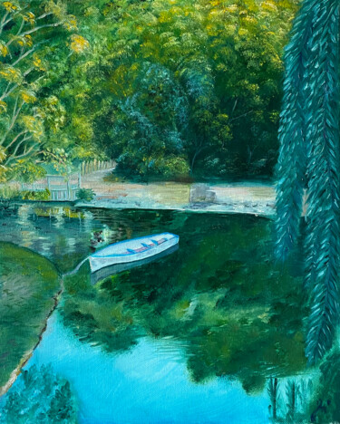 Pintura titulada "La Barque" por Vénie, Obra de arte original, Oleo
