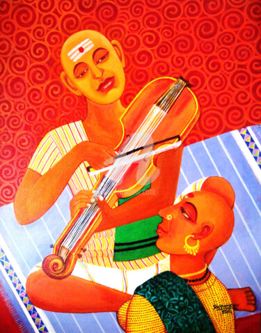 Painting titled "melody-of-life-2014…" by Venkata Swamy Valluri, Original Artwork, Acrylic