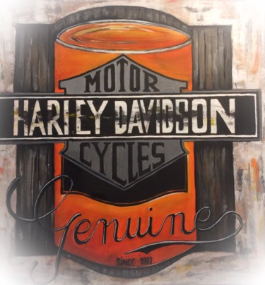 Painting titled "harley davidson" by Venniev, Original Artwork, Acrylic