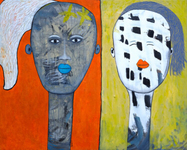 Картина под названием "Sisters" - Ventzislav Dikov, Подлинное произведение искусства, Масло Установлен на Деревянная рама дл…