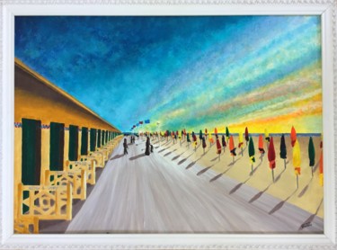 Peinture intitulée "Les Planches de Dea…" par Venuldii, Œuvre d'art originale, Acrylique Monté sur Carton