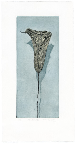 Printmaking titled "Shadows III, blue" by Vera Almeida, Original Artwork, Etching