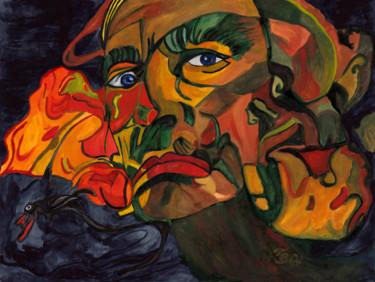 Pintura titulada "der Narr" por Vera Boldt, Obra de arte original, Acuarela