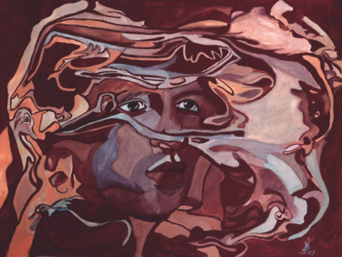 Malerei mit dem Titel "wenn die  Kraniche…" von Vera Boldt, Original-Kunstwerk, Aquarell