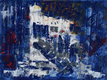 Malerei mit dem Titel "Kirchgang" von Vera Boldt, Original-Kunstwerk, Acryl