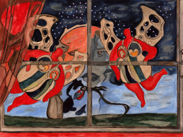 Pittura intitolato "Christmas" da Vera Boldt, Opera d'arte originale, Acquarello