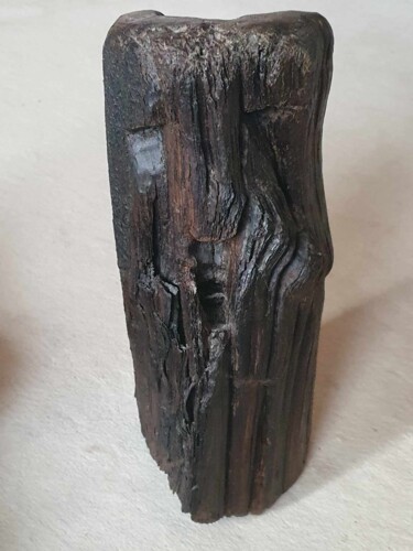 Sculptuur getiteld "Sokrates" door Vera Boldt, Origineel Kunstwerk, Hout