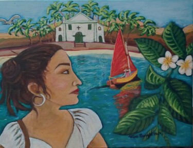 Картина под названием "A brisa do nordeste" - Vera Borges, Подлинное произведение искусства, Акрил Установлен на Деревянная…