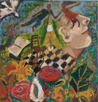 Malerei mit dem Titel "Não é um livro de r…" von Vera Borges, Original-Kunstwerk, Acryl
