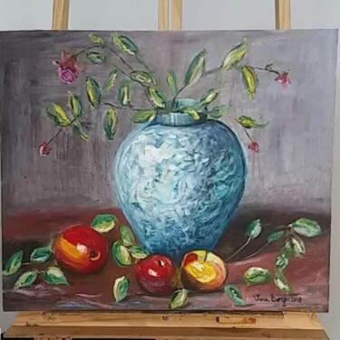 Painting titled "O vaso" by Vera Borges, Original Artwork, Oil