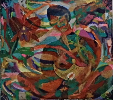 Pintura titulada "A lâmpada dos desej…" por Vera Borges, Obra de arte original, Acrílico Montado en Bastidor de camilla de m…