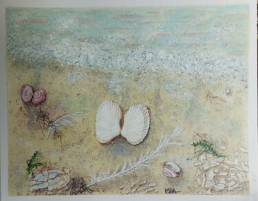Картина под названием "Ракушки на берегу м…" - Vera Filatova, Подлинное произведение искусства, Акрил