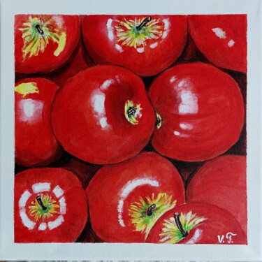 Картина под названием "Яблоки красные" - Vera Filatova, Подлинное произведение искусства, Акрил