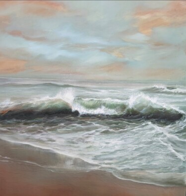 Peinture intitulée "Milky ocean" par Vera Green, Œuvre d'art originale, Huile