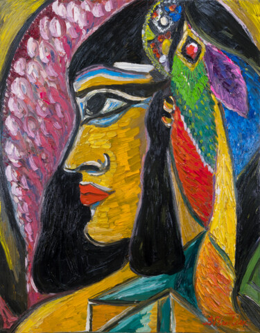 Malerei mit dem Titel "Cleopatra" von Vera Gvildis, Original-Kunstwerk, Öl