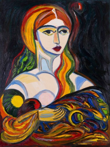 Painting titled "Fertility" by Vera Gvildis, Original Artwork, Oil