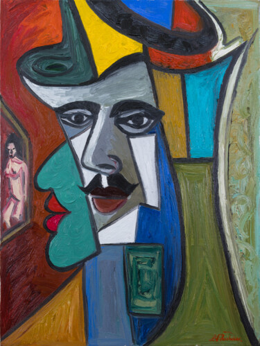 Pintura intitulada "Intelligentsia" por Vera Gvildis, Obras de arte originais, Óleo