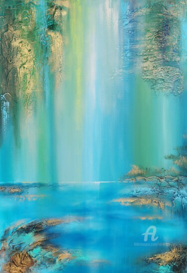 Картина под названием ""Under the willow“" - Vera Hoi, Подлинное произведение искусства, Акрил