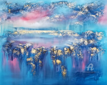 Painting titled ""Mystery lake"" by Vera Hoi, Original Artwork, Acrylic