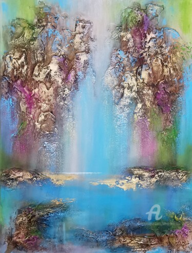 Painting titled ""A quiet place II“" by Vera Hoi, Original Artwork, Acrylic Mounted on Wood Stretcher frame
