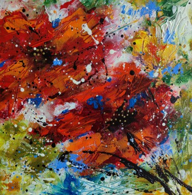 Картина под названием ""Flowers for loved…" - Vera Hoi, Подлинное произведение искусства, Акрил Установлен на Деревянная рам…