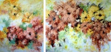 Картина под названием ""Enchanted Blooms I…" - Vera Hoi, Подлинное произведение искусства, Акрил Установлен на Деревянная ра…