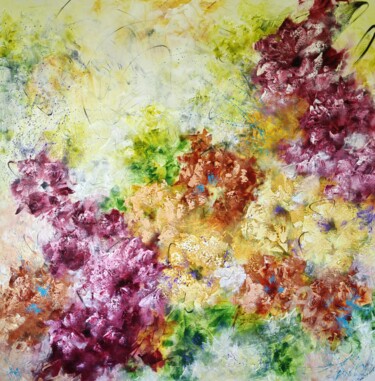 Painting titled ""Blooming Abstracti…" by Vera Hoi, Original Artwork, Acrylic
