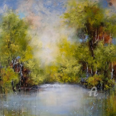 Painting titled ""Spring is in the a…" by Vera Hoi, Original Artwork, Acrylic Mounted on Wood Stretcher frame