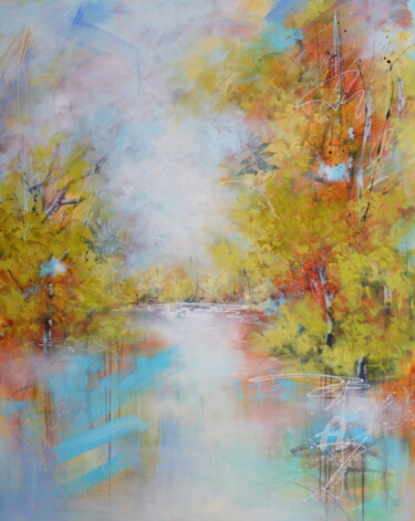 Painting titled ""Expressive Autumn…" by Vera Hoi, Original Artwork, Acrylic