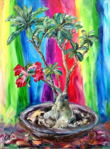 Malerei mit dem Titel "Wüstenrose" von Vera Klimova, Original-Kunstwerk, Öl