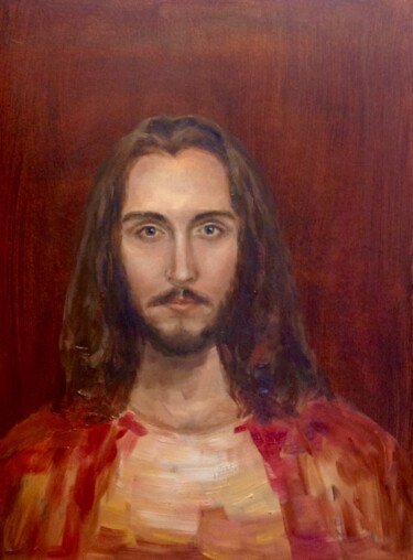 Malerei mit dem Titel "Jesus Christ" von Vera Klimova, Original-Kunstwerk, Öl