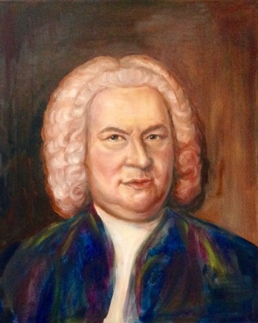 Painting titled "Bach, freie Kopie" by Vera Klimova, Original Artwork, Oil