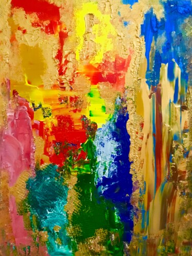 Malerei mit dem Titel "Vergoldete Farben" von Vera Klimova, Original-Kunstwerk, Acryl