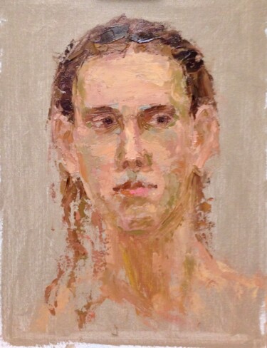 Painting titled "YOUNG MAN" by Vera Klimova, Original Artwork, Oil