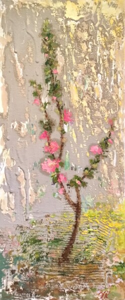 Painting titled "YOUNG APPLE TREE" by Vera Klimova, Original Artwork, Oil